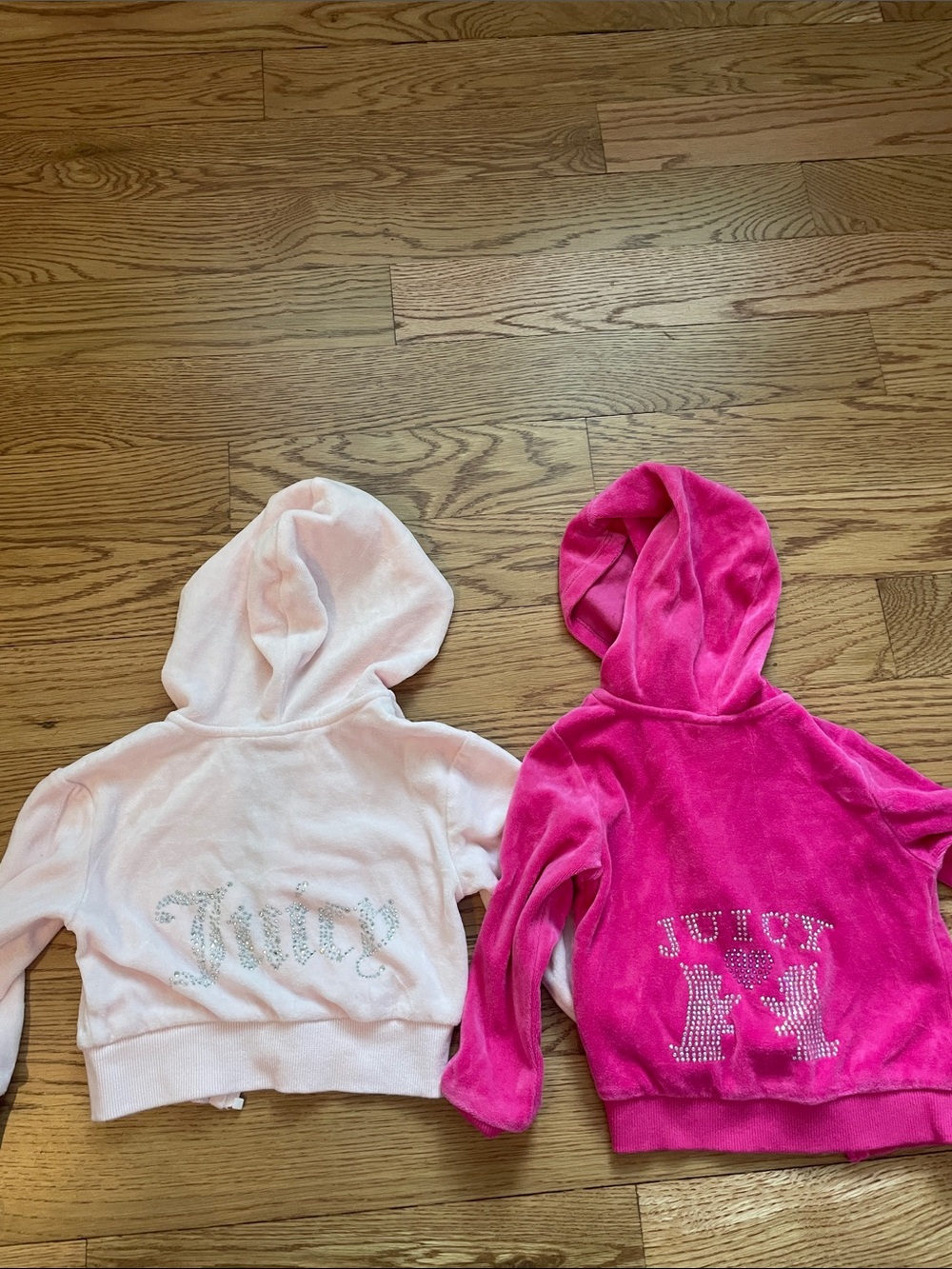 Juicy Couture Kids Velour Hoodies in Hot Pink & Light Pink
